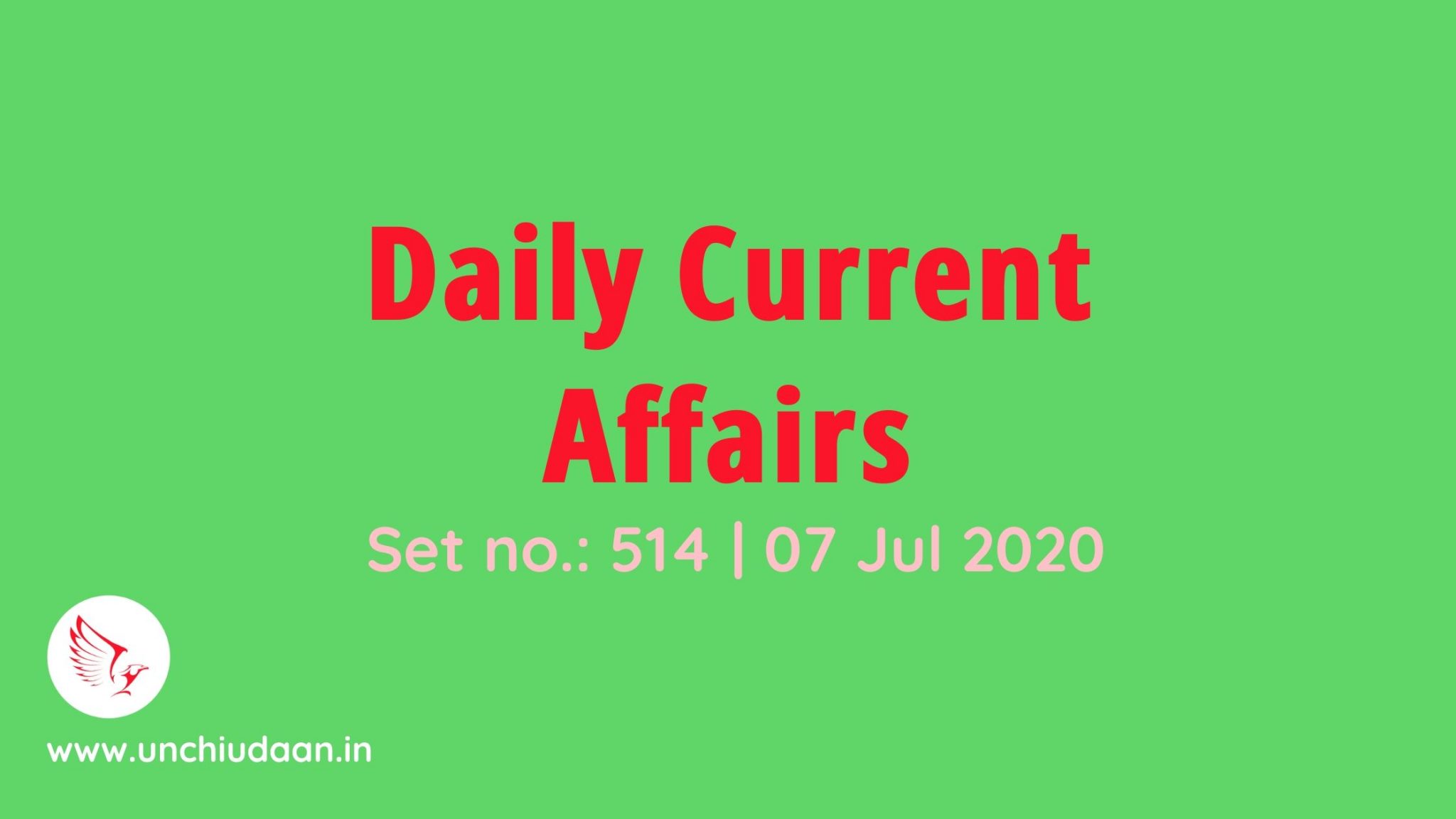 Daily Current Affairs 19 August 2021 In English Unchi Udaan 9350